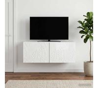 vidaXL Mobile Porta TV da Muro 59,5 x 31 cm Bianco Lucido