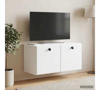 vidaXL Mobile Porta TV da Muro 59,5 x 31 x 30 cm Bianco, Mobile Moderno per Soggiorno, Supporto TV a Parete, Design Rettangolare, Spazio Ampio, mobili Funzionali
