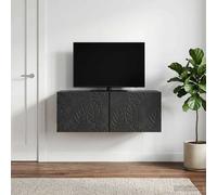 vidaXL Mobile TV da parete, 78,5 x 31 cm, nero, in legno di ingegneria, per soggiorno, armadio vintage, console rettangolare, soluzione compatta per l'intrattenimento a casa