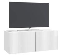 vidaXL Mobile Porta TV da Muro 78,5 x 31 x 30 cm Bianco Lucido