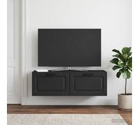 vidaXL Mobile Porta TV da Muro Montaggio a parete Nero 98 x 31 x 30 cm, Mobili per il soggiorno, mobile TV moderno, spazio a volontà, design salvaspazio, centro intrattenimento in legno