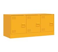 vidaXL Mobile Porta TV Giallo Senape 99x39x44 cm in Acciaio, supporto TV, mobile HiFi, consolle TV, credenza TV, mobile dispositivi multimediali