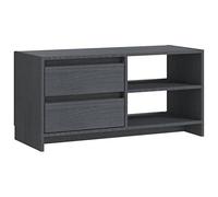 vidaXL Mobile Porta TV Grigio 80x31x39 cm in Legno Massello di Pino