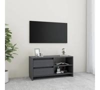 vidaXL Mobile Porta TV Grigio 80x31x39 cm in Legno Massello di Pino