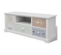vidaXL Mobile Porta TV Stile Francese 5 Cassetti Legno Paulownia Stand Media