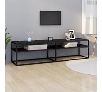vidaXL Mobile Porta TV Marmo Nero 160x40x40,5 cm in Vetro Temperato