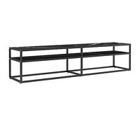 vidaXL Mobile Porta TV Marmo Nero 180x40x40,5 cm in Vetro Temperato
