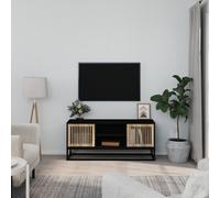vidaXL Mobile Porta TV Nero 105x30x45 cm in Legno Multistrato e Ferro