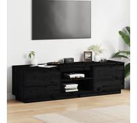 vidaXL Mobile Porta TV Nero 140x35x40 cm in Legno Massello di Pino