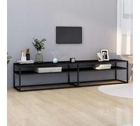 vidaXL Mobile Porta TV Nero 200x40x40,5 cm in Vetro Temperato