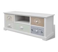 vidaXL Mobile Porta TV Stile Francese 5 Cassetti Legno Paulownia Stand Media