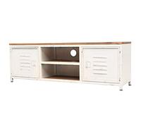 vidaXL Mobile Porta TV Stile Industriale Robusto Elegante Credenza Multimediale Supporto Arredo Armadietto Salone 120x30x40cm in Acciaio Bianco