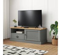 vidaXL Mobile Porta TV VIGO Grigio 106x40x40 cm Legno Massello di Pino