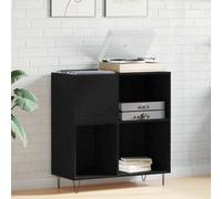 vidaXL Mobile porta vinili con lo scaffale Rovere Nero 85 x 38 x 89 cm