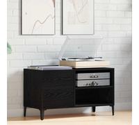 vidaXL Mobile porta vinili Rovere Nero 84,5 x 38 x 48 cm
