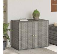 VIDAXL - Mobile Portaoggetti da Giardino Grigio 100x55,5x80cm Polyrattan
