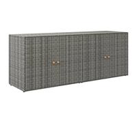 vidaXL Mobile Portaoggetti da Giardino Grigio 198x55,5x80cm Polyrattan