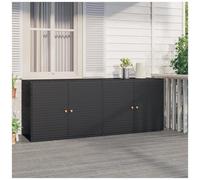 Mobile portaoggetti da giardino nero 198x55,5x80 cm polyrattan
