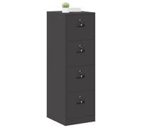 vidaXL Mobile raccoglitore con cassetto 2 pezzi, nero, 44 x 50 x 106,5 cm, ufficio, design industriale, moderno con serrature, ampio spazio di archiviazione, costruzione durevole per qualsiasi spazio