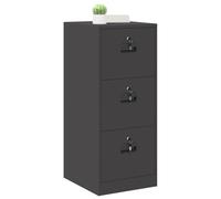 vidaXL Mobile raccoglitore con cassetto geometrico nero 44 x 50 x 106,5 cm, ufficio, design industriale, moderno con serrature, ampio spazio di archiviazione, costruzione durevole per qualsiasi spazio