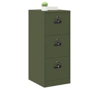 vidaXL Mobile raccoglitore con cassetto verde oliva 44 x 50 x 106,5 cm, ufficio, design industriale, moderno con serrature, ampio spazio di archiviazione, costruzione durevole per qualsiasi spazio