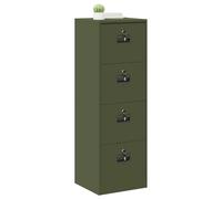 vidaXL Mobile raccoglitore con cassetto verde oliva 44 x 50 x 106,5 cm, ufficio, rettangolare, design industriale, moderno con serrature, ampio spazio di archiviazione, costruzione durevole per