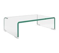 vidaXL Mobile/Rialzo porta TV in Vetro Bianco 40x25x11 cm