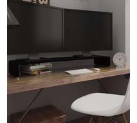 vidaXL Mobile/Rialzo Porta TV in Vetro Nero 120x30x13 cm