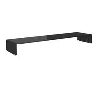 vidaXL Mobile Mobiletto Rialzo Supporto Televisore TV in Vetro Nero 120x30x13 cm