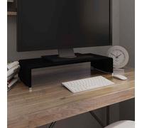 vidaXL Mobile/Rialzo Porta TV in Vetro Nero 60x25x11 cm