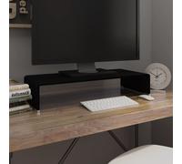 vidaXL - Mobile /Rialzo Porta TV in Vetro Nero 70x30x13 cm