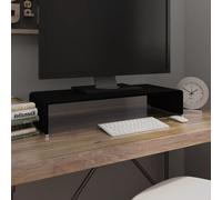 vidaXL - Mobile /Rialzo Porta TV in Vetro Nero 70x30x13 cm