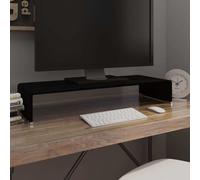 vidaXL Mobile/Rialzo Porta TV in Vetro Nero 80x30x13 cm