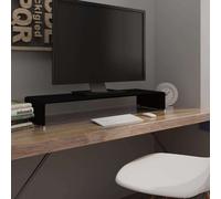 vidaXL Mobile/Rialzo Porta TV in Vetro Nero 90x30x13 cm