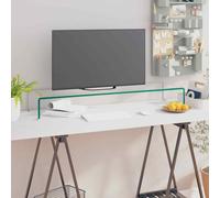 vidaXL Mobile/Rialzo Porta TV in Vetro Trasparente 100x30x13 cm