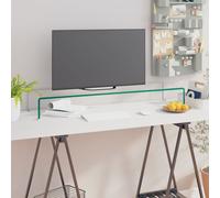 vidaXL Mobile/Rialzo Porta TV in Vetro Trasparente 100x30x13 cm