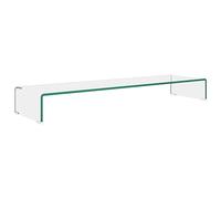 vidaXL TV-meubel/monitorverhoger transparant 110x30x13 cm glas
