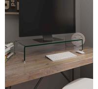 vidaXL Mobile/Rialzo Porta TV in Vetro Trasparente 70x30x13 cm