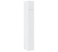 vidaXL Mobile Sottile Bianco 30x42,5x225 cm in Truciolato, Mobile da Bagno, portaoggetti da Bagno, Mobile di conservazione, unità da Bagno
