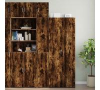 vidaXL Mobile Sottile Rovere Fumo 30x42,5x225 cm in Truciolato, Mobile da Bagno, portaoggetti da Bagno, Mobile di conservazione, unità da Bagno