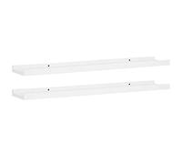 vidaXL Mensole con Sporgenza 2 pz Bianche 80x9x3 cm MDF