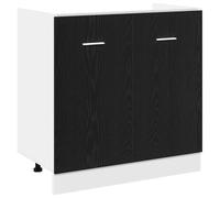 vidaXL Mobile sotto Lavello Rovere Nero 80x46x81,5 cm Legno Ingegnerizzato