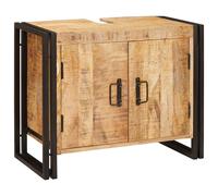 vidaXL Mobile sottolavabo con porta Legno Massello di Mango, Ferro