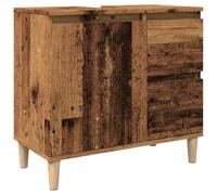 vidaXL Mobile Sottolavabo Legno Antico 65x33x60 cm in Truciolato, Mobile lavandino Bagno, Mobile Bagno lavabo, Mobile lavabo Bagno