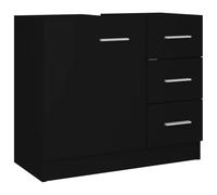 vidaXL Mobile Sottolavabo Nero 63x30x54 cm in Legno Multistrato