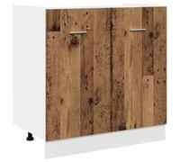 vidaXL Mobile Sottolavello Legno Antico 80x46x81,5cm Legno Multistrato, Armadio Inferiore lavello, mobiletto da Cucina, unità Cucina