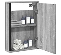 vidaXL Mobile Specchio da Bagno Grigio Sonoma 42x12x60 cm Multistrato