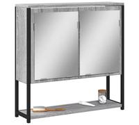 vidaXL Mobile Specchio da Bagno Grigio Sonoma 60x16x60 cm Multistrato