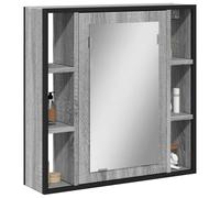 vidaXL Mobile Specchio da Bagno Grigio Sonoma 60x16x60 cm Multistrato