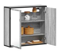 vidaXL Mobile Specchio da Bagno Grigio Sonoma 65x20x60 cm Multistrato